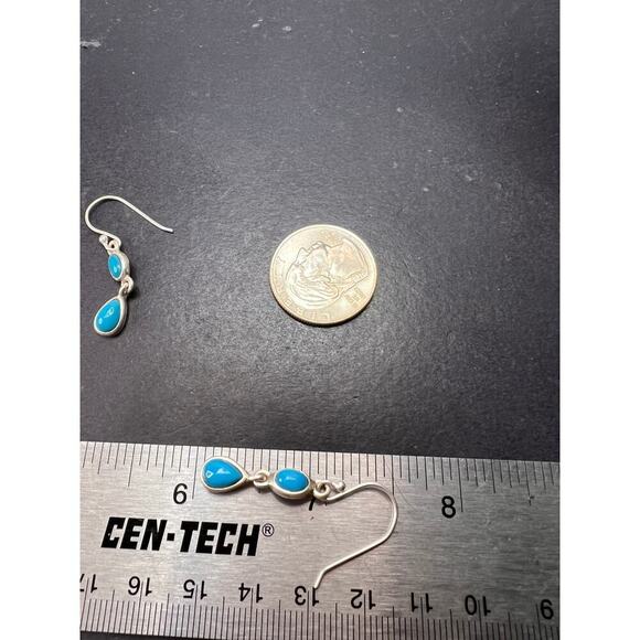 NEW sterling silver turquoise dangle earrings - Picture 3 of 11